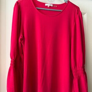 Calvin Klein Women’s Ruffle Sleeve Top – Hot Pink, Size Large